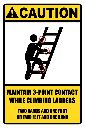 LD8 - Caution 3 Point Contact Sign