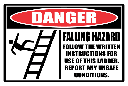LD14 - Danger Falling Hazard Sign