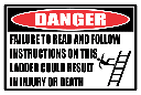 LD28 - Danger Permission To Use Ladder Sign
