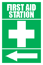 FA12 - First Aid Station Left Sign