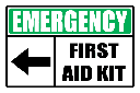 FA57 - Emergency First Aid Kit Left Sign