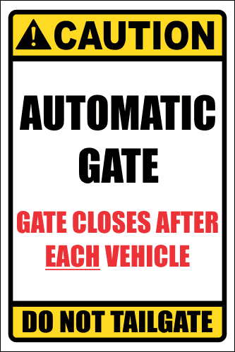 SE19 - Caution Automatic Gate Sign | Safety Signs & Equipment