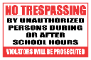 SE35 - No Trespassing School Sign