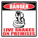 SE62 - Danger Live Snake Sign