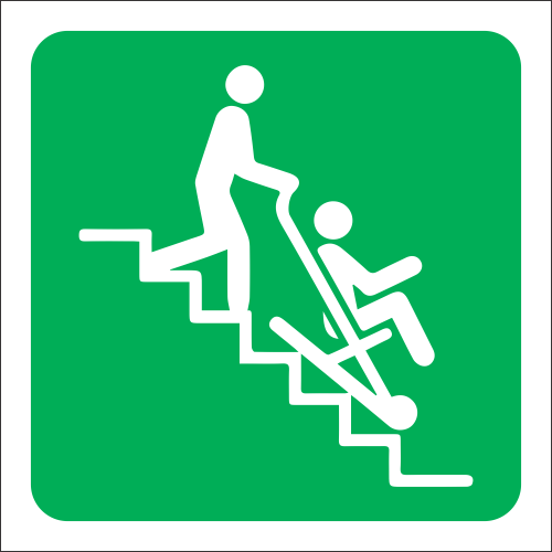 GA36 - Evacuation Stair Chair Safety Sign | Safety Signs & Equipment
