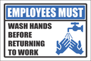 H6 -  Employees Must Wash Hands Sign