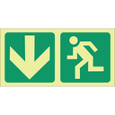 E3 - SABS Photoluminescent arrow down, running man safety sign