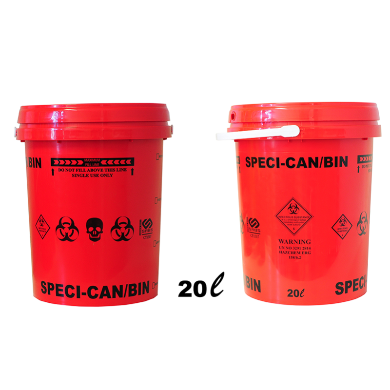 20L Red Specimen Container - Safe & Durable Medical Storage