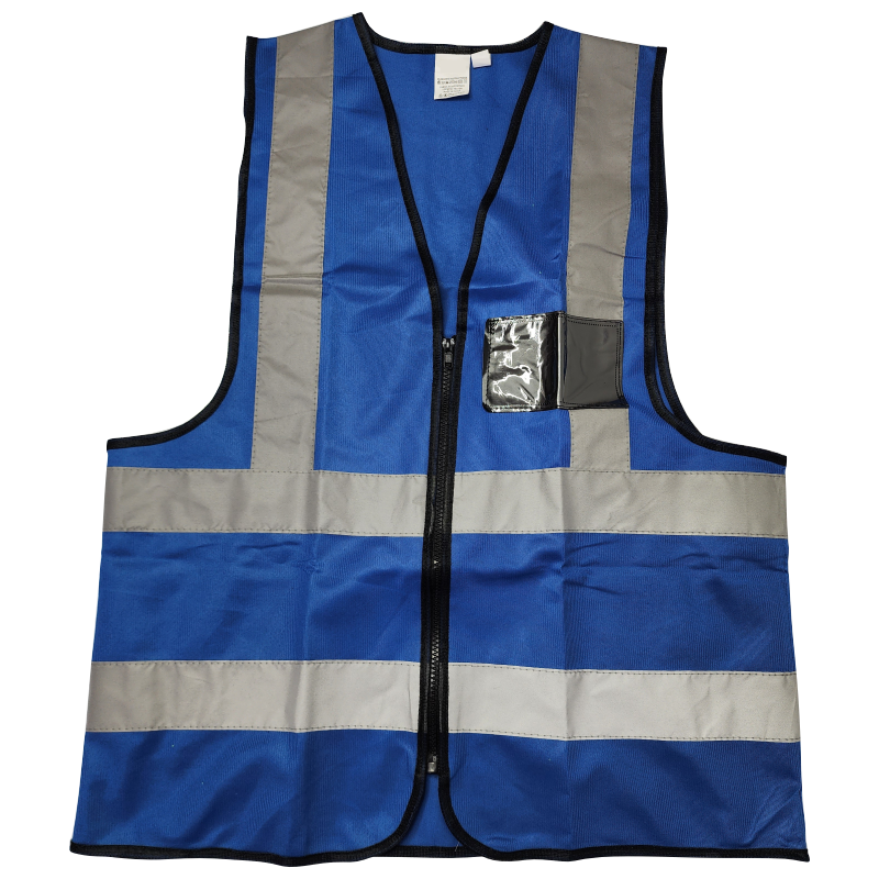Blue Reflective Vest c/w ID Pocket Safety Signs & Equipment