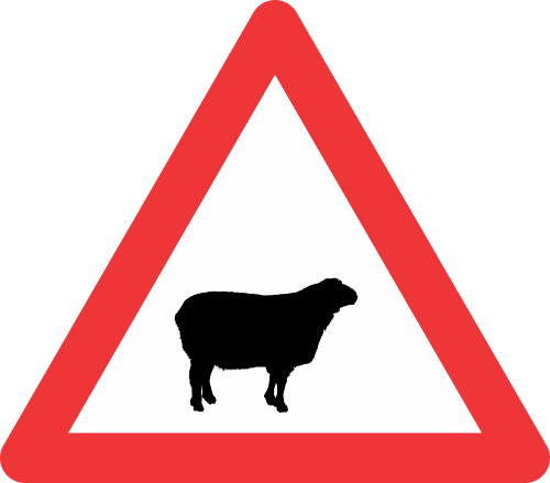 W312 - Domestic Animals (Sheep) Road Sign | Safety Signs & Equipment