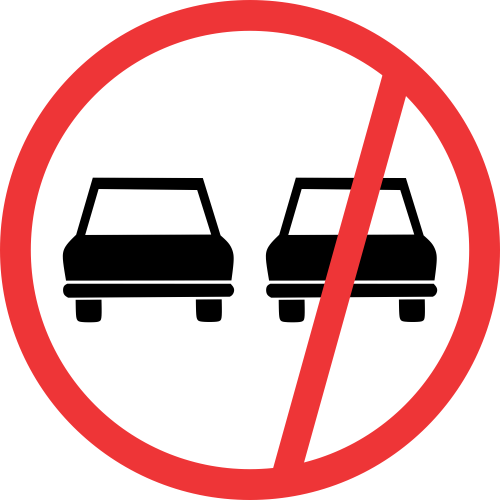 R214 - No Overtaking - All Vehicles Road Sign | Safety Signs & Equipment