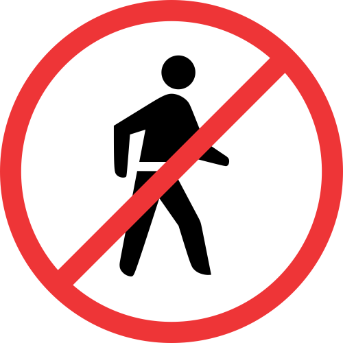 R218 - No Pedestrians Road Sign | Safety Signs & Equipment