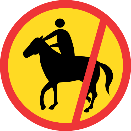 TR238 - Temporary No Horses & Riders Road Sign | Safety Signs & Equipment