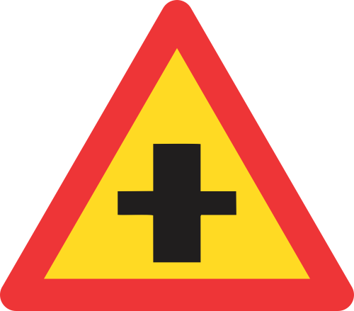 TW102 - Temporary Crossroad On Priority Road Road Sign | Safety Signs ...