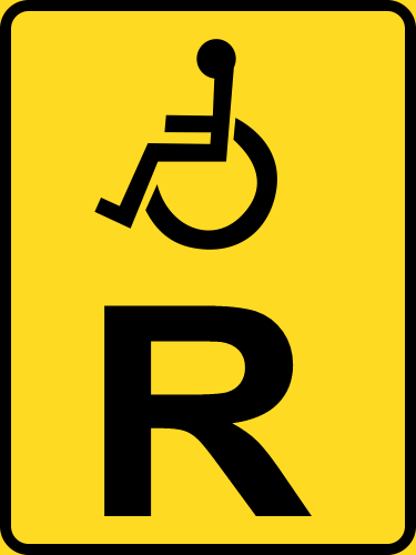 TR323 - Temporary Disabled Person Vehicle Reservation Road Sign ...