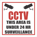 C-SE25 - 24 Hour CCTV Sign (190x190mm)