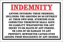 C-DI24RB - No Responsibility Indemnity Sign (450x300mm)