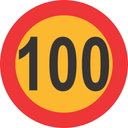 HC8 - 100Km Reflective Speed limit Sticker