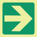 E21 - SABS Photoluminescent green arrow safety sign